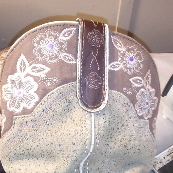 Justin Gypsy Floral Brown Leather Square Soft Toe Cowgirl Western Boots -Size 9B - Picture 7 of 15